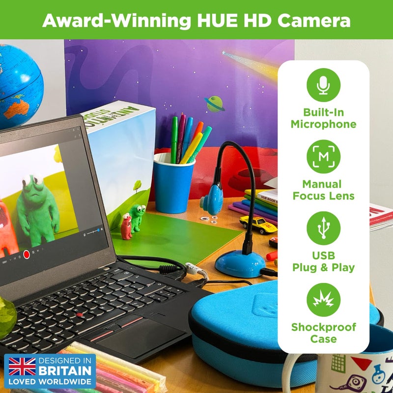 HUE Animation Studio: Complete Stop Motion Kit (Camera, Software, Book) for Windows/macOS (Blue) with Carry Case - Image 2