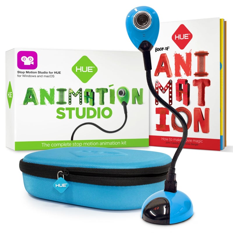 HUE Animation Studio: Complete Stop Motion Kit (Camera, Software, Book) for Windows/macOS (Blue) with Carry Case - Image 1
