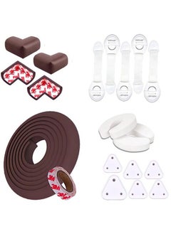 KidDough Baby Safety Kit ; Baby Proofing Allinone Products ; Safety Locks For Kids ; Corner Guard Protectors ; Edge Protectors ; 6 Socket Guards (5 Mtr Edge Guard Kit)  - Image 1