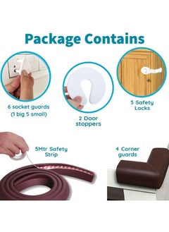 KidDough Baby Safety Kit ; Baby Proofing Allinone Products ; Safety Locks For Kids ; Corner Guard Protectors ; Edge Protectors ; 6 Socket Guards (5 Mtr Edge Guard Kit)  - Image 3