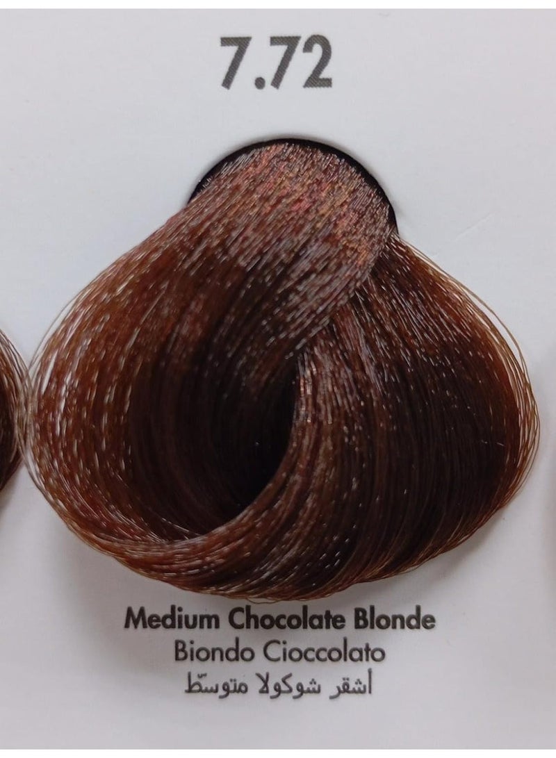 VIZO PROFESSIONAL Vizo Permanent Hair Color Cream Medium Chocolate Blonde 7.72 120ml - Image 2