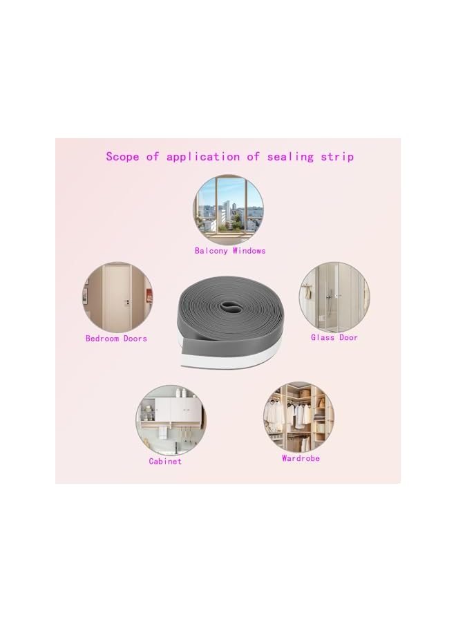 The Bros Adjustable Door Draft Stopper Seal Strip, Under Door Draft Blocker, Waterproof Bottom Seal Strip for Soundproofing, 5M Length - 35mm - Image 3
