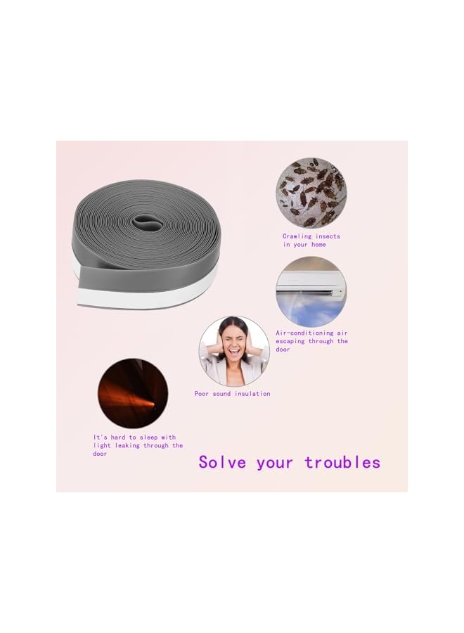 The Bros Adjustable Door Draft Stopper Seal Strip, Under Door Draft Blocker, Waterproof Bottom Seal Strip for Soundproofing, 5M Length - 35mm - Image 4