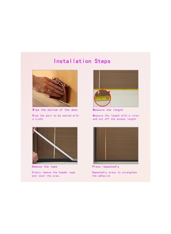 The Bros Adjustable Door Draft Stopper Seal Strip, Under Door Draft Blocker, Waterproof Bottom Seal Strip for Soundproofing, 5M Length - 35mm - Image 5