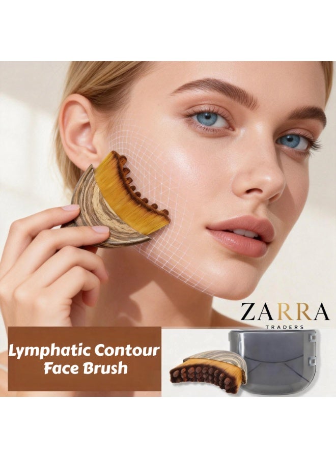 Zarra Traders Lymphatic Contour Face Brush-Facial Dry Brush-Lymphatic Drainage Massager,Soft Dry Brushing Beauty Tool for Jawline, Chin & Facial Sculpting Designed to Fit Precisely - Image 1