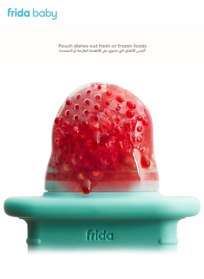 fridababy Frida Baby Push Pop Feeder | Baby Food Feeder for Fresh & Frozen Fruits | Safe & Easy Grip Handle | Mess-Free Silicone Teether | Ideal for 4+ Months | BPA-Free  - Image 2