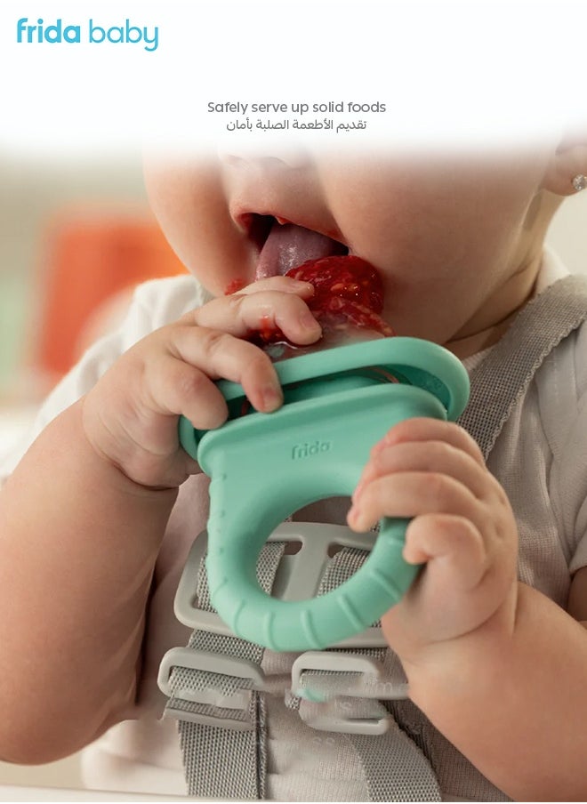 fridababy Frida Baby Push Pop Feeder | Baby Food Feeder for Fresh & Frozen Fruits | Safe & Easy Grip Handle | Mess-Free Silicone Teether | Ideal for 4+ Months | BPA-Free  - Image 4