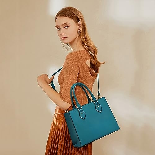 CHICAROUSAL Crossbody Purses and Handbags for Women PU Leather Tote Top Handle Satchel Shoulder Bags (Blue Green) - Image 2