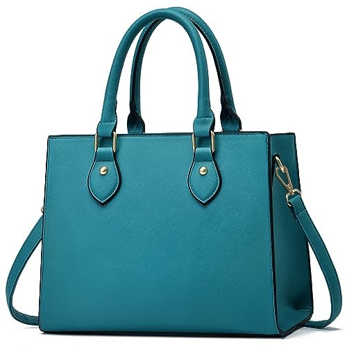 CHICAROUSAL Crossbody Purses and Handbags for Women PU Leather Tote Top Handle Satchel Shoulder Bags (Blue Green) - Image 1