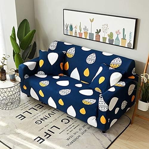 B BESTILO Blue Drop Sofa Cover 3 Seater Fully Covered | Universal 360° Anti-Slip Stretchable 3Seater Sofa Slipcover | Elastic Sofa Set Imported Slipcover Protector (Triple Seater, 190-230cm) - Image 2