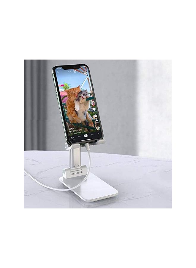 HEYPORK Phone Holder for Desk Foldable Adjustable Mobile Phone Stand for Bed Compatible with iPhone Mini ipad Tablet PC - Image 4