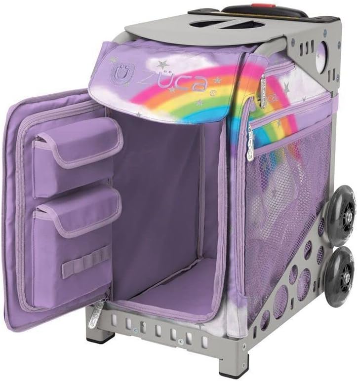 Zuca Unicorn Sport Insert Bag and Gray Frame with Flashing Wheels - Image 2