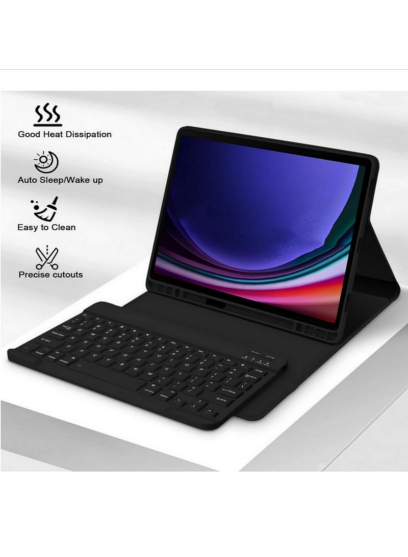 Magnetic Detachable Keyboard Case for Samsung Galaxy Tab S9 2023 11 Inch with S Pen Holder for SM-X710 X716B X718U Black Protective Cover with Multi Angle Stand black - Image 2