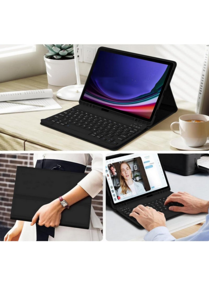 Magnetic Detachable Keyboard Case for Samsung Galaxy Tab S9 2023 11 Inch with S Pen Holder for SM-X710 X716B X718U Black Protective Cover with Multi Angle Stand black - Image 5