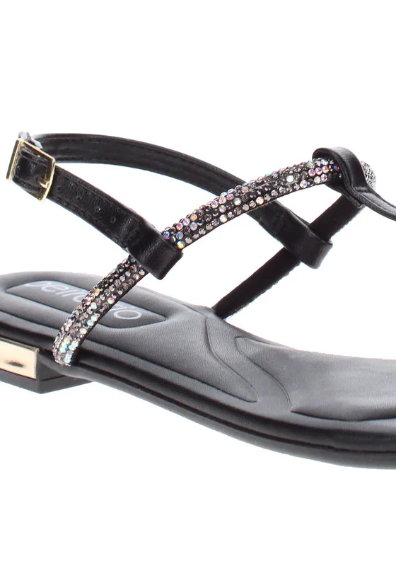 بيرا ريو Beira Rio Ladies Flat Sandals Black | Made In Brazil