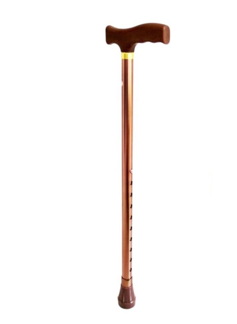 Huitich Portable Brown Single Leg  Aluminum Cane Walker Lightweight Anti-Slip Walking Aid for Elderly - Image 1