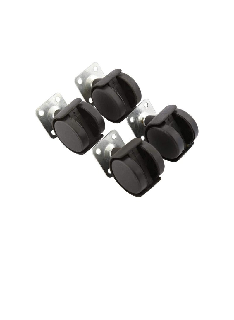 عجل عجل بلاستيك مزدوج مع صحن (طقم من 4 قطع) - Image 3