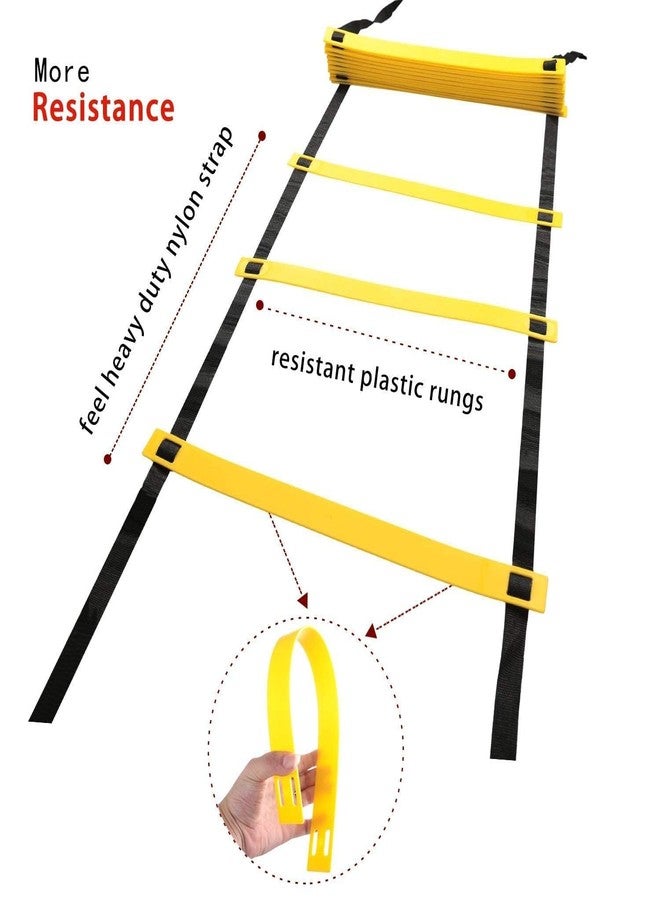 Fitfix® Super Speed Agility Ladder - Track and Field Sports Training for Football & Any Sports - 2 Meter, Flat and Lightweight - Adjustable 5 Yellow Rungs - Image 3