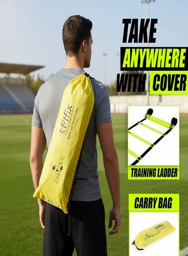 Fitfix® Super Speed Agility Ladder - Track and Field Sports Training for Football & Any Sports - 2 Meter, Flat and Lightweight - Adjustable 5 Yellow Rungs - Image 2