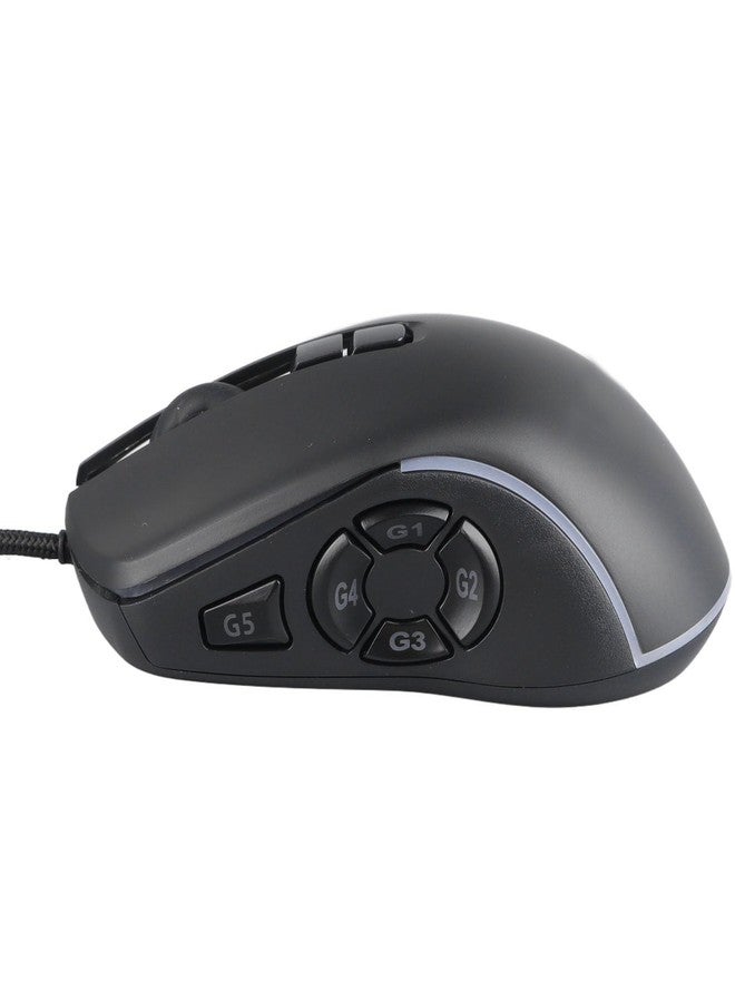 Sanpyl Wired Gaming Mouse with 10 Programmable Side Buttons, 800-7200DPI 6 Adjustable DPI Shortcut Mouse, Office Gaming Multi Mode Adjustable Backlight Braided Wire Mouse (Black), Sanpylyknopdfqcw-11 - Image 1