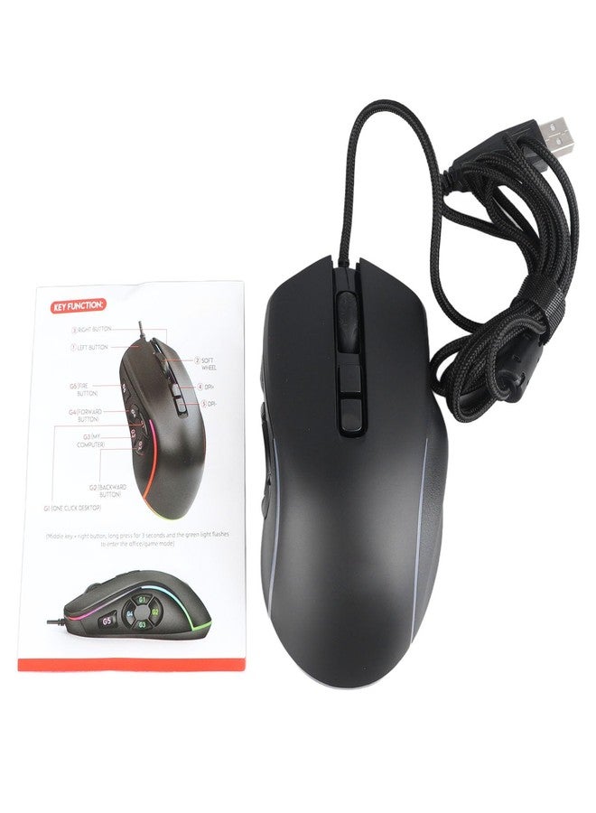 Sanpyl Wired Gaming Mouse with 10 Programmable Side Buttons, 800-7200DPI 6 Adjustable DPI Shortcut Mouse, Office Gaming Multi Mode Adjustable Backlight Braided Wire Mouse (Black), Sanpylyknopdfqcw-11 - Image 2