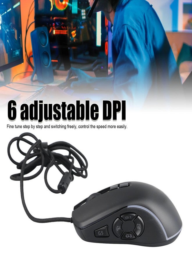Sanpyl Wired Gaming Mouse with 10 Programmable Side Buttons, 800-7200DPI 6 Adjustable DPI Shortcut Mouse, Office Gaming Multi Mode Adjustable Backlight Braided Wire Mouse (Black), Sanpylyknopdfqcw-11 - Image 4