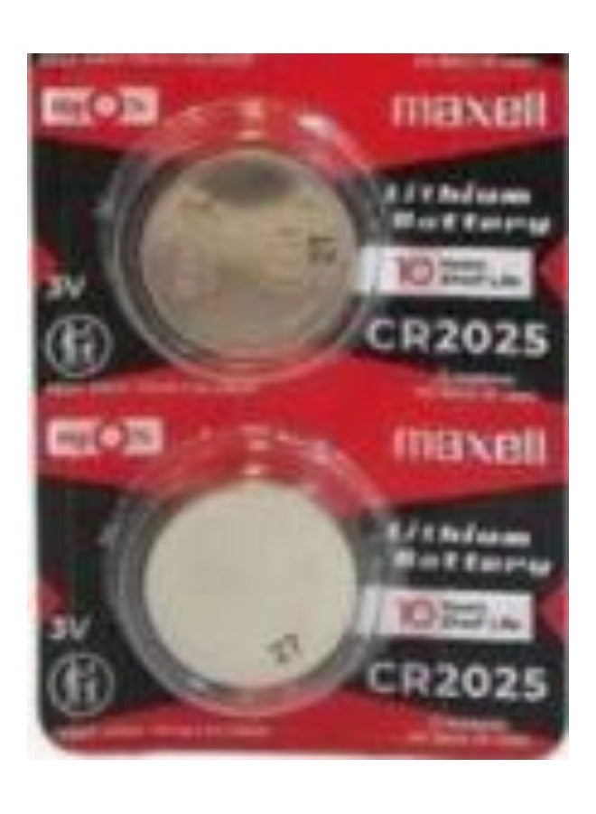 ماكسل قطعتان من بطاريات ليثيوم ماكسيل CR2025 يابانية 3 فولت