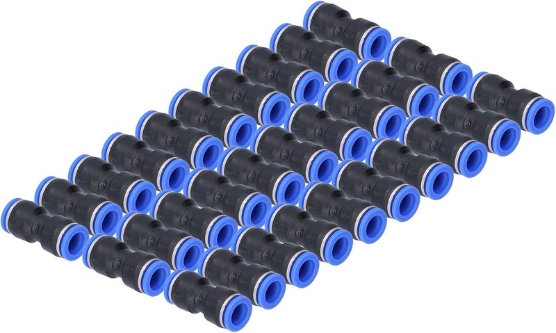 30Pcs Straight Pneumatic Connector, Push to Connect Fittings for Air Tube, 360° Rotatable Quick Connect Joint with Stainless Steel Buckle for PU Tubing in Mechanical and Medical (PU-14) - Image 4