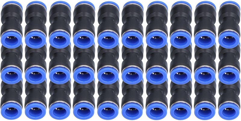 30Pcs Straight Pneumatic Connector, Push to Connect Fittings for Air Tube, 360° Rotatable Quick Connect Joint with Stainless Steel Buckle for PU Tubing in Mechanical and Medical (PU-14) - Image 2