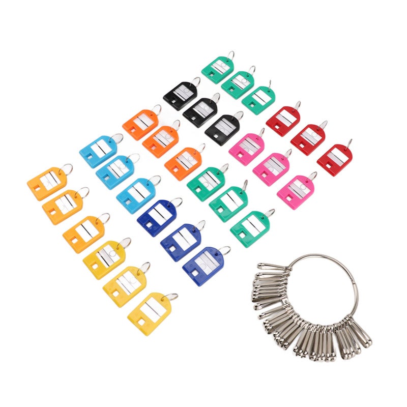 Key Organizer 8.2cm Diameter 30 Color Tags Portable Keychain - Compact Lightweight Easy Identification Multipurpose Key Tool for Home Office Hotel Apartment Management - Image 2