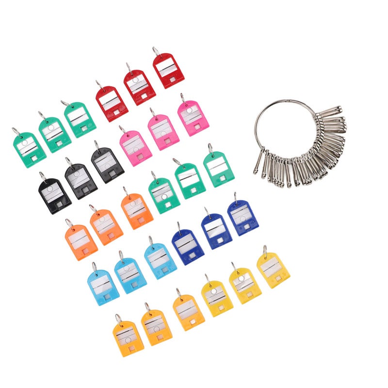 Key Organizer 8.2cm Diameter 30 Color Tags Portable Keychain - Compact Lightweight Easy Identification Multipurpose Key Tool for Home Office Hotel Apartment Management - Image 1