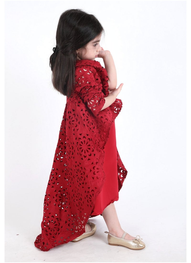 FULL JOY - An  Elegant and Beautiful Baby Girls' Dress  ,Red - Image 1