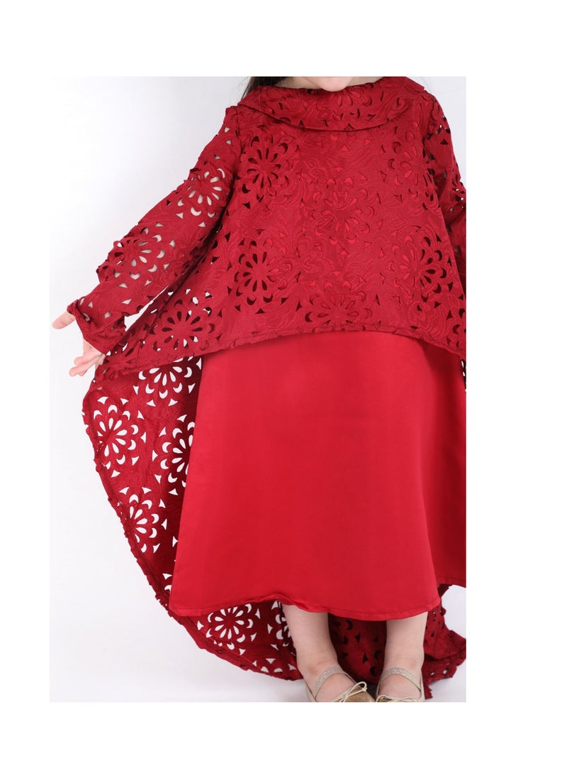 FULL JOY - An  Elegant and Beautiful Baby Girls' Dress  ,Red - Image 1