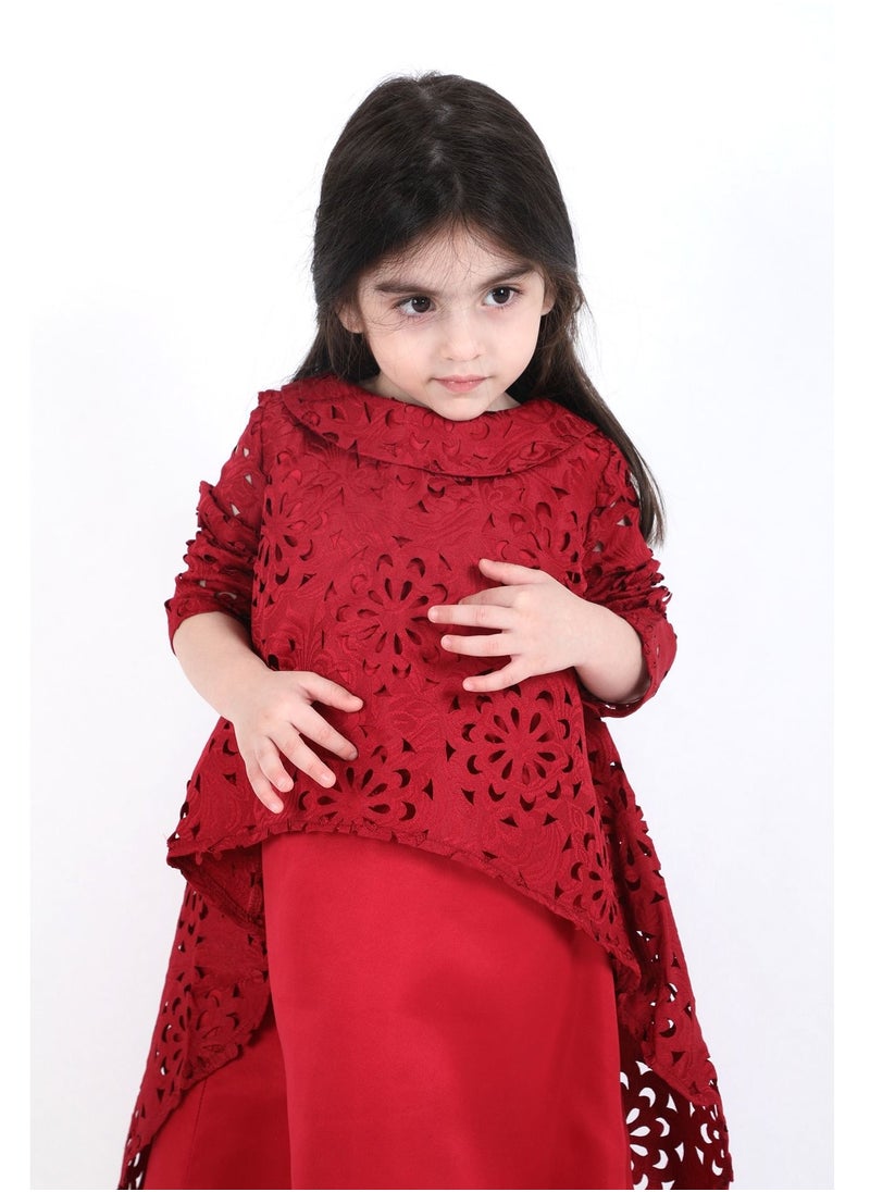 FULL JOY - An  Elegant and Beautiful Baby Girls' Dress  ,Red - Image 1