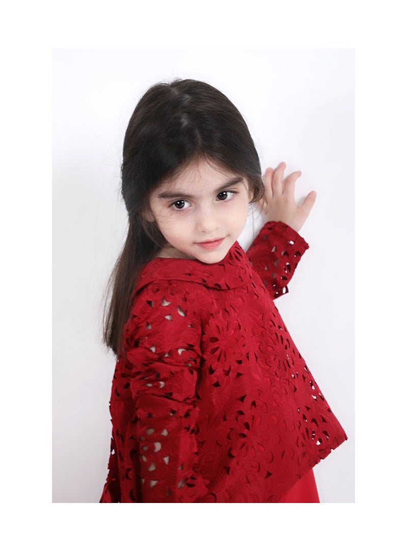 FULL JOY - An  Elegant and Beautiful Baby Girls' Dress  ,Red - Image 1