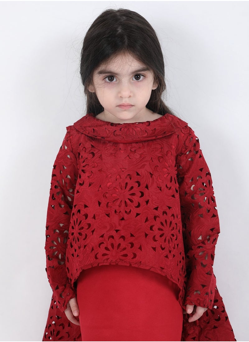 FULL JOY - An  Elegant and Beautiful Baby Girls' Dress  ,Red - Image 1