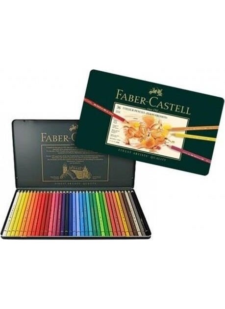 FABER-CASTELL - Faber Castell Polychromos Crayons 36 Colours Metal Box - Image 1