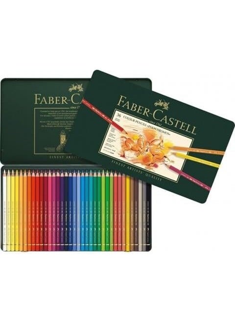 FABER-CASTELL - Faber Castell Polychromos Crayons 36 Colours Metal Box - Image 1