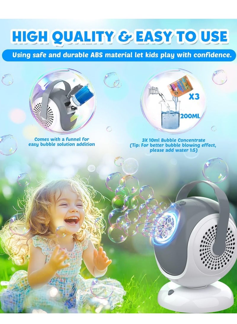 spa luxetique Bubble Machine - Automatic Bubbles Blower for Kids, Toddlers - 360° Oscillation & 75° Adjustment, Bubble Toys with LED Light - Gifts for Boys, Girls, Easter, Outdoor, Birthday, Party Use - Image 2
