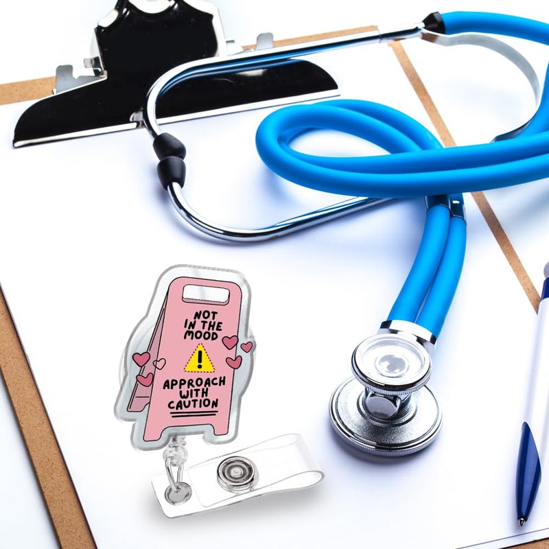 963RW Funny Nurse Badge Reel, Cute Mental Health Badge Holder Retractable Accessories ID Clip for Nursing Doctor Student Teacher Healthcare Medical Work Assistant MA CNA RN ER Office Gifts - Image 5