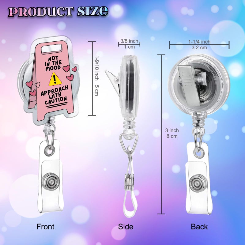 963RW Funny Nurse Badge Reel, Cute Mental Health Badge Holder Retractable Accessories ID Clip for Nursing Doctor Student Teacher Healthcare Medical Work Assistant MA CNA RN ER Office Gifts - Image 2