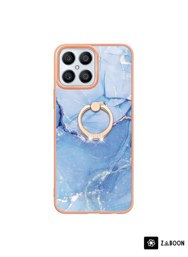 Zaboon Protective Case For Honor X8 4G Electroplating Marble Dual-side IMD  with Ring - Image 2