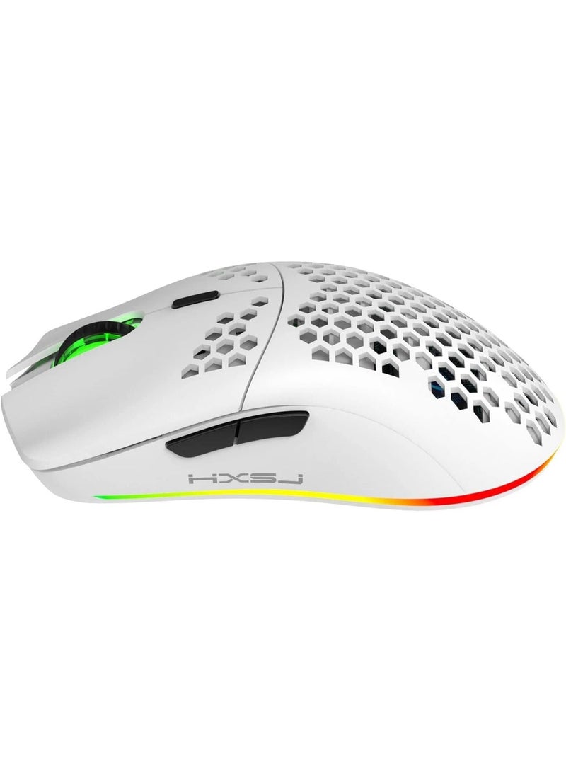 HXSJ New HXSJ T66 three-mode wireless mouse 2.4G/wired/BT5.3 hole mouse 3600dpi charging game mouse - Image 4