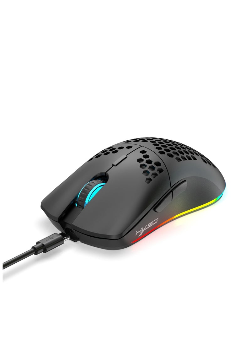 إتش إكس إس جيه جديد HXSJ T66 ماوس لاسلكي ثلاثي الأوضاع 2.4G/سلكي/BT5.3 فتحة ماوس 3600 ديسيبل متوحد الخواص شحن لعبة ماوس  - Image 1