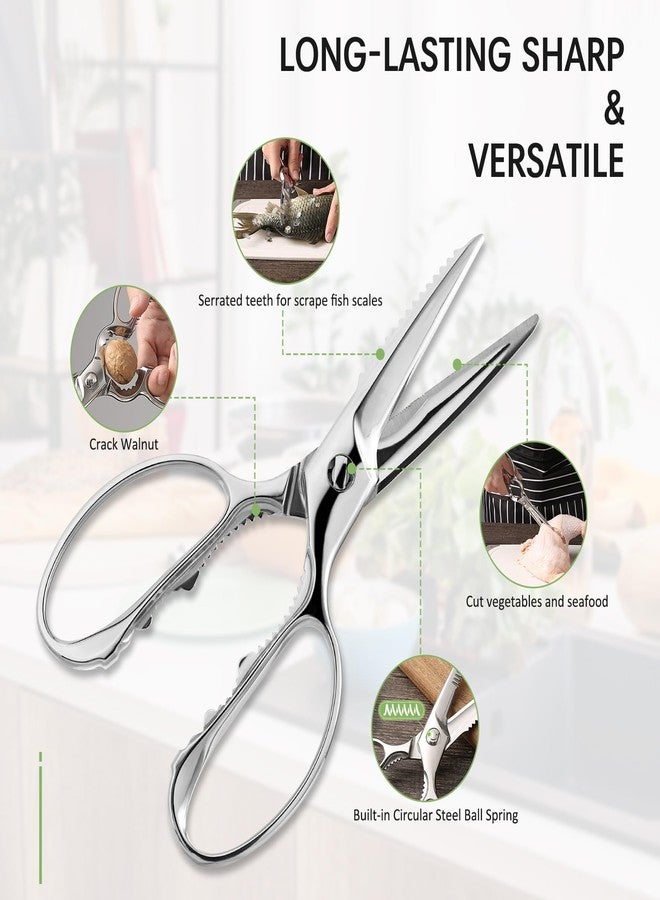BALUCA Heavy Duty Kitchen Scissors, Kitchen Shears for Meat, Chicken, Fish, Poultry, Herb and Bread - Stainless Steel Detachable All Purpose Cooking Shears, Dishwasher Safe - Image 2
