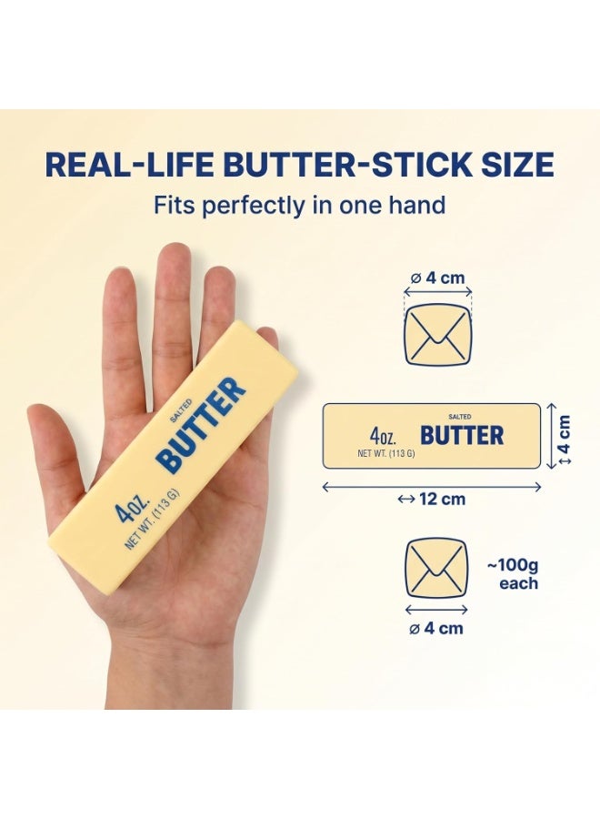 MAGIC VAULT Butter Squishy Toys 3 PCS, Super Soft Butter-Shaped Slow Rising Squishy, Sticky Butter Sticks Squeeze Toys, Realistic Food Squishies Fidget Toys for Decompression Anxiety Relaxation (3 PCS) - Image 5