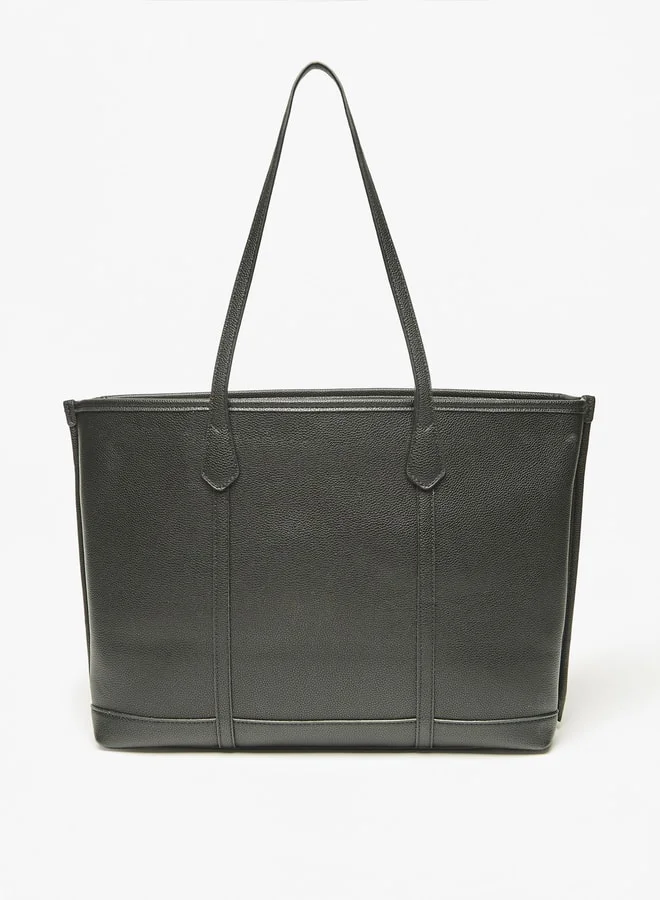 Flora Bella By Shoexpress Solid Tote Bag with Double Handle and Magnetic Closure