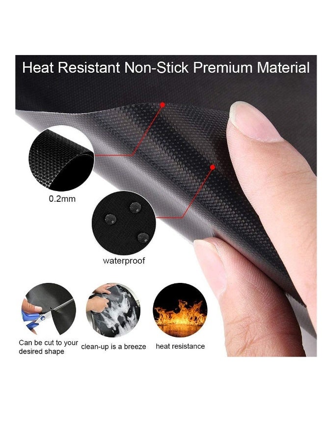 5 قطع من حصائر الشواء غير اللاصقة، أوراق خبز محمولة للنزهات وتجمعات الشواء في الهواء الطلق، مقاس 40x33 سم (أسود) - Image 3