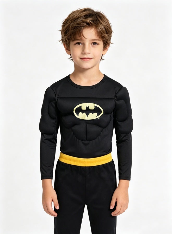باتمان Toddler Kids Muscle Dark Hero  Full Body Costume, Children Muscle Style Outfit, Cosplay Jumpsuit for Halloween Carnival Masquerade Stage Birthday Party Dress Up - Image 3
