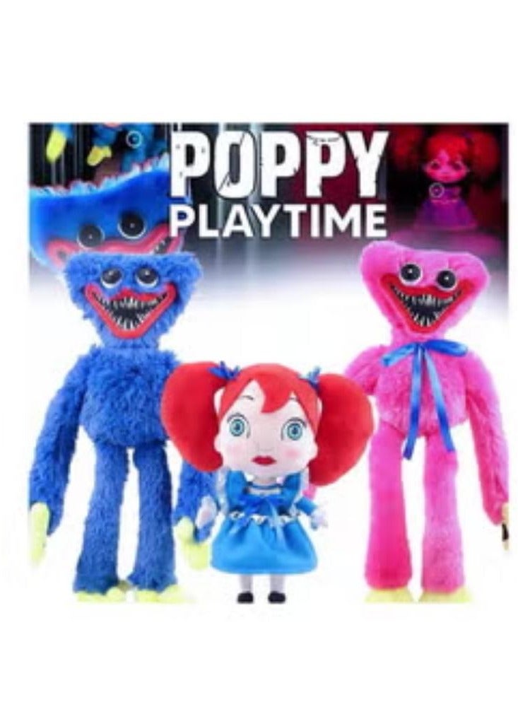2 Pieces Poppy Playtime Huggy Wuggys Plush Toys Blue and Pink 40cm - Image 2